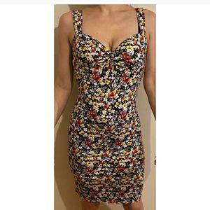 2/$15 NWOT F21 Twisted Floral Bodycon Midi Dress